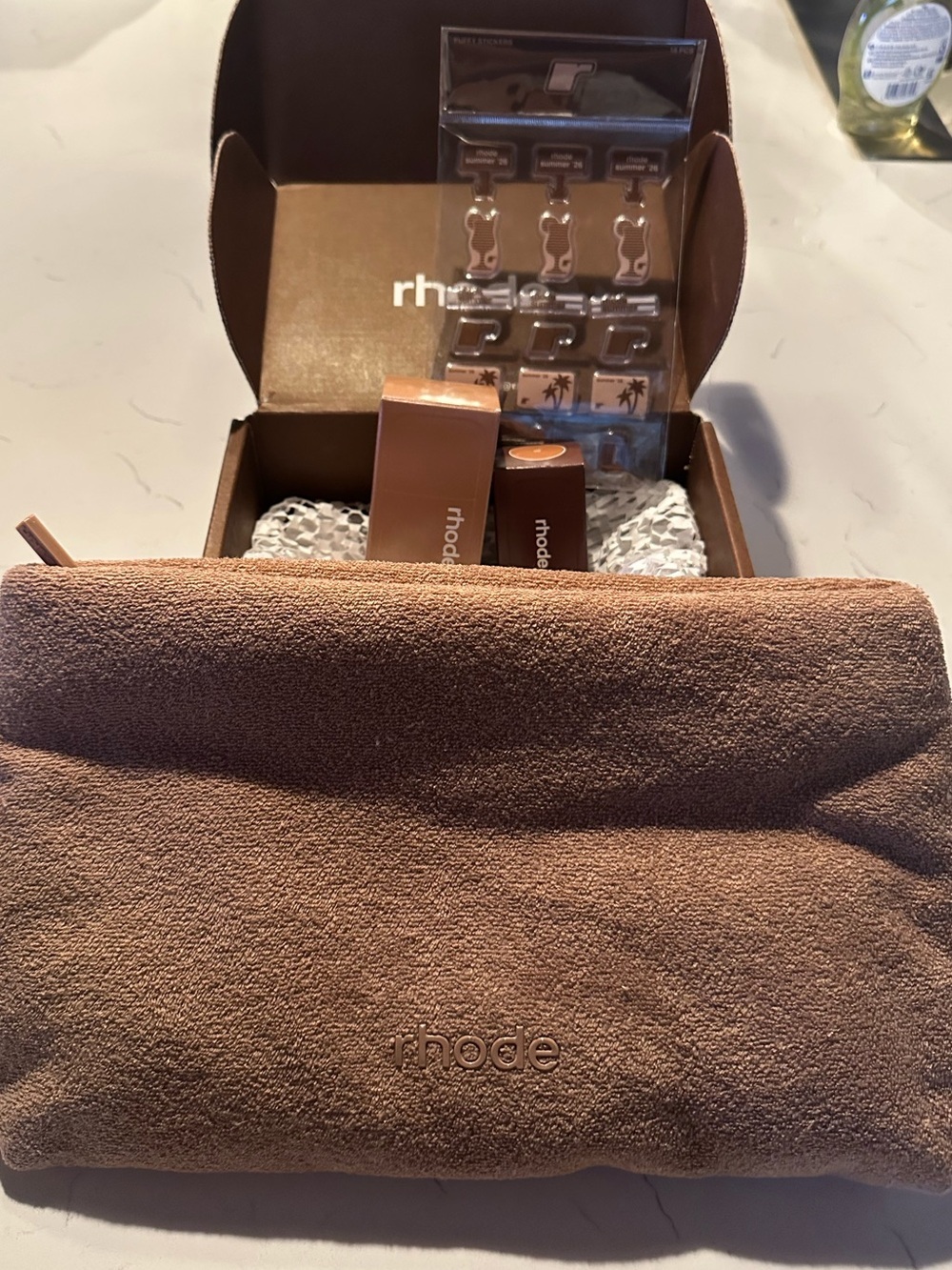 Rhode Makeup Terry Bag LIMITED EDITION 2026 with Sip Bronzer, 03 highlight milk